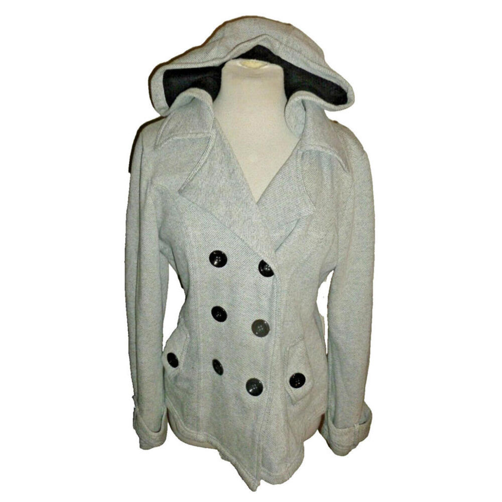 Sebby Womens Hooded Jacket Coat Casual Cotton Blend Fleece Lined L Large